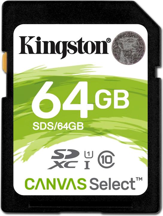 Produktbild Kingston Canvas Select SDXC Card (64 GB, SDXC, U1, UHS-I)