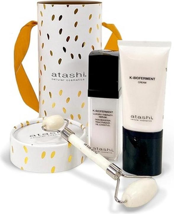 Atashi Therapy Cream Skin Booster und Therapy Luxury Serum Skin Booster Tagescreme mit Biofermenten A (Gesichtspflege Set)