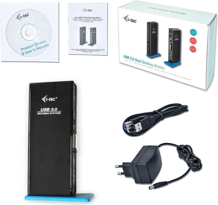 Produktbild i-tec USB 3.0 Dual Full HD Dock (USB-B, 4 Ports)