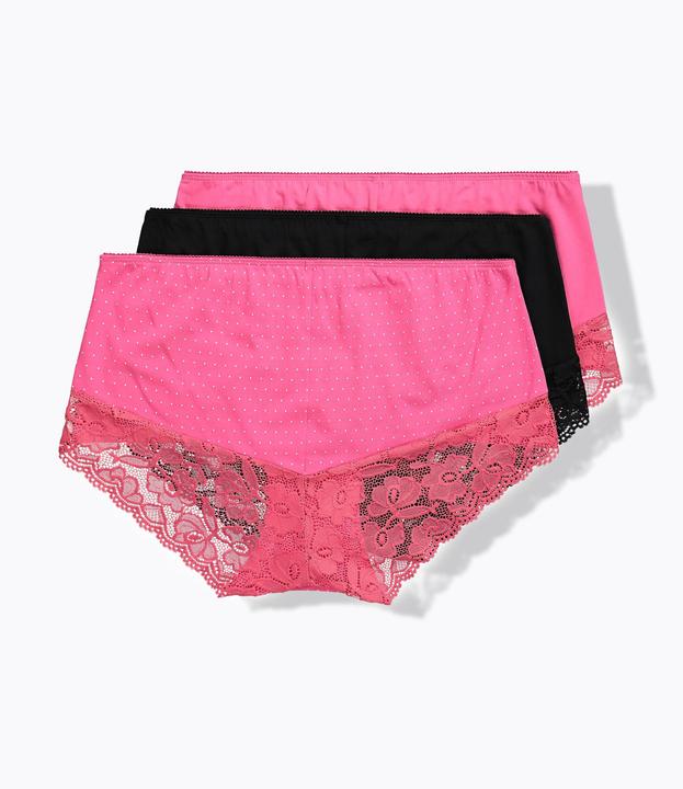 Produktbild Ulla Popken Hipster, 3er-Pack, Spitzen-Einsatz (60, 3er Pack)