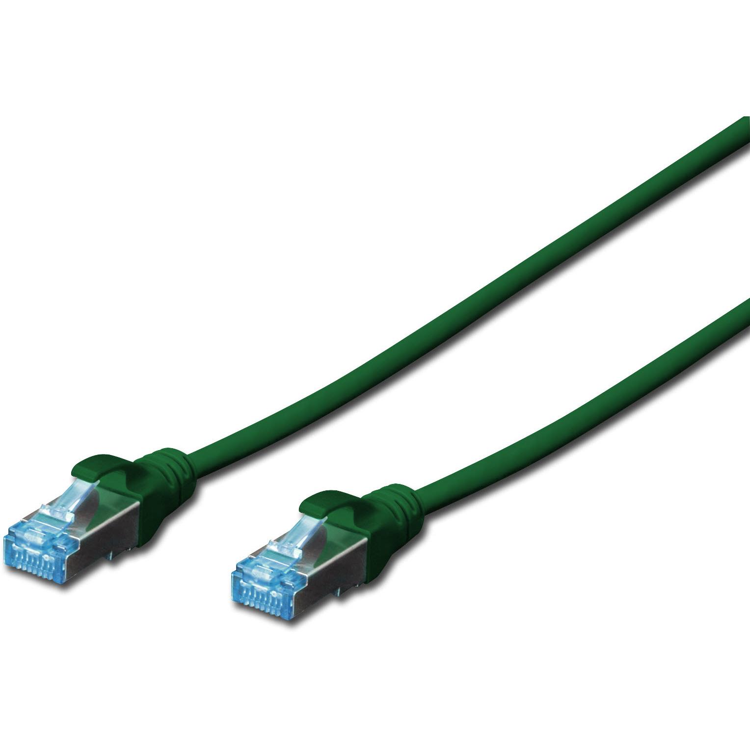 Digitus CAT 5e SF-UTP Patchkabel Cu PVC AWG 26/7 Länge 0,5 m Farbe Grün (SF/UTP, CAT5e, 0.50 m), Netzwerkkabel