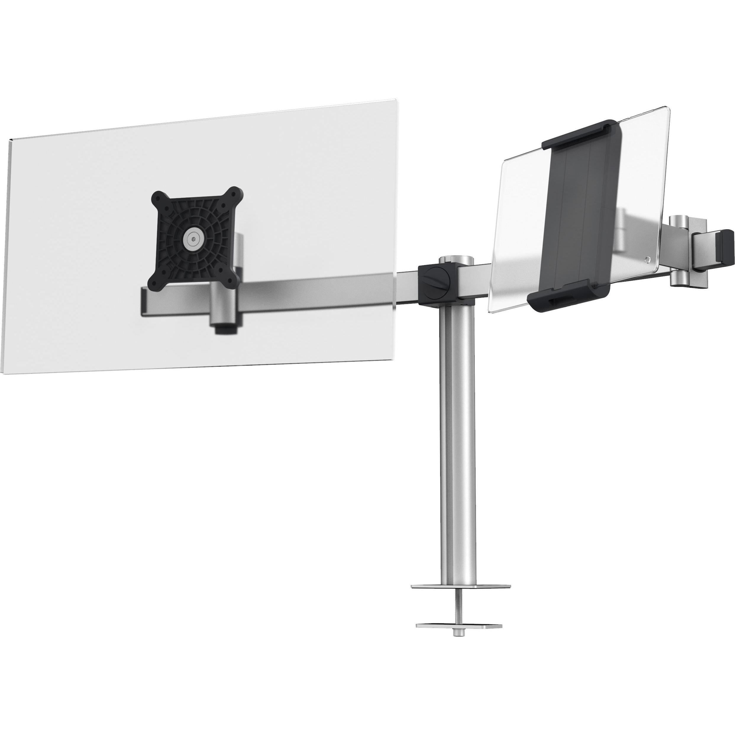 Durable Monitorhalterung für 1 Monitor und 1 Tablet (Tisch, 34"), Monitor Halterung, Silber