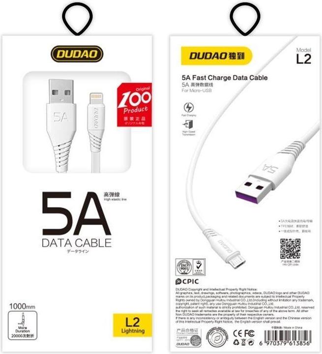 Produktbild Dudao Lightning - Lightning 1 Meter White (1 m, USB 2.0)
