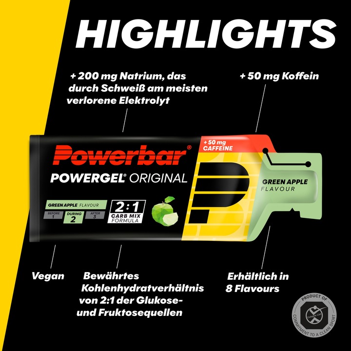 Actual product image Powerbar PowerGel Original (Green Apple, Caffeine, 24 pcs., 984 g)