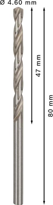 Actual product image Bosch Professional Zubehör PRO Metal HSS-G twist drill, 4.6 x 47 x 80 mm (4.6 mm)