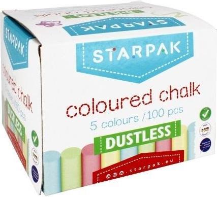 Immagine prodotto Starpak Gesso per la scuola senza polvere, 5 colori, 100 pezzi (100x)