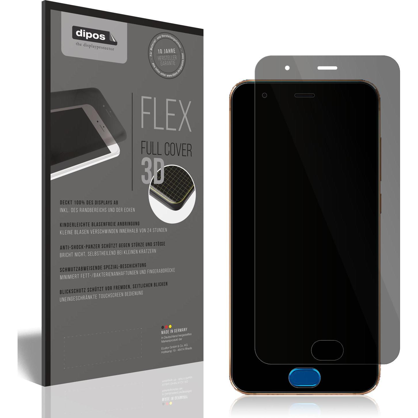 Dipos Blickschutzfolie 2-Way Anti-Shock (1 Stück, Xiaomi Mi Note 3), Smartphone Schutzfolie, Transparent