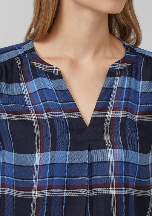 Immagine prodotto s.Oliver Bluse Karo-Bluse mit Faltendetail und elastischen Ärmelbündchen (36)