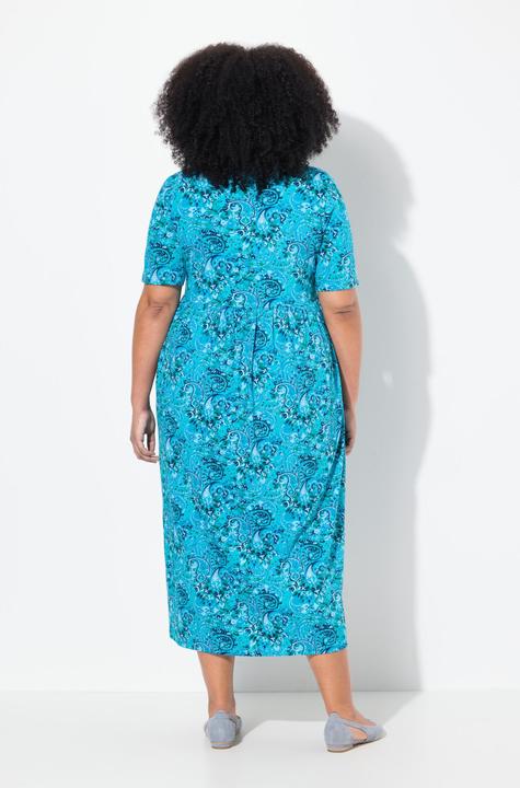Actual product image Ulla Popken Paisley Print Empire Knit A-Line Pocket Dress (68)