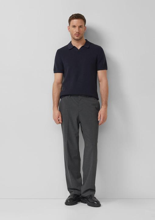 Produktbild s.Oliver Strukturiertes Strick-Polo mit Rippbündchen (M)