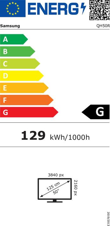 Energy Label Samsung QH50R (3840 x 2160 Pixels, 50")