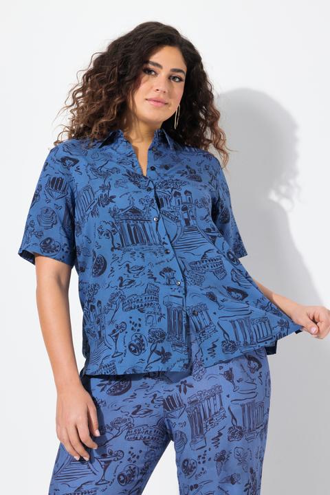 Produktbild Ulla Popken Bluse, Holiday, Hemdkragen, Halbarm (42, 44)