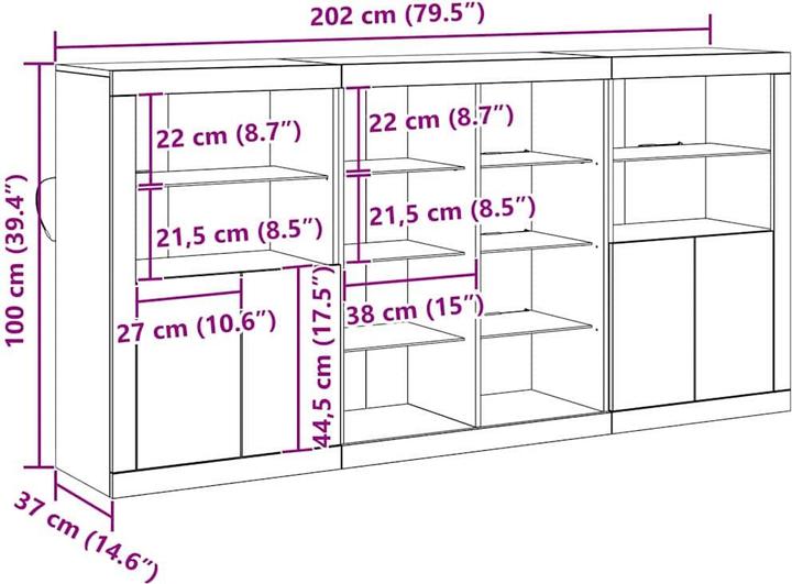 Immagine prodotto VidaXL Credenza (202 x 37 x 100 cm)