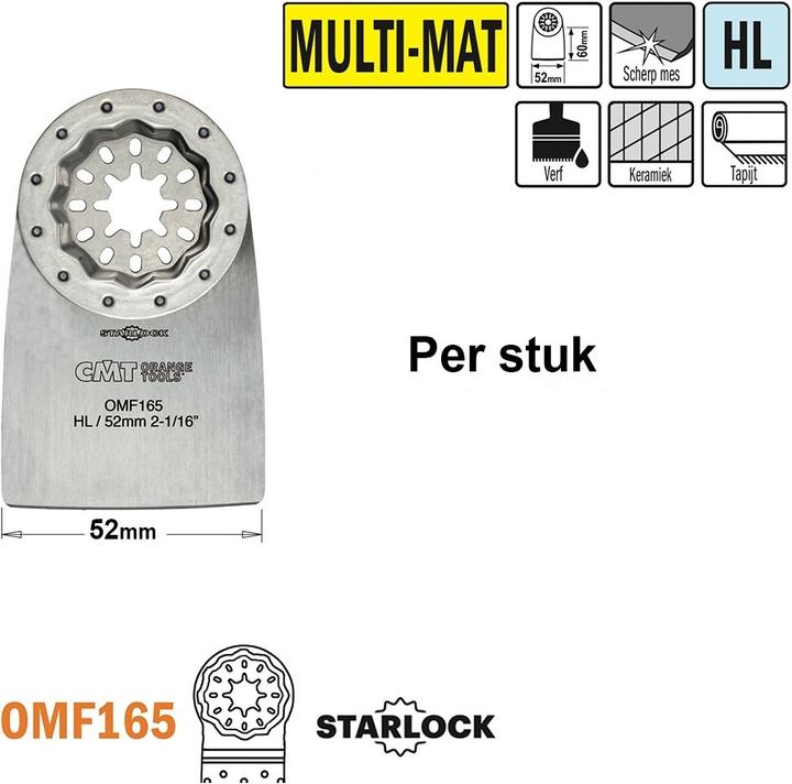 Actual product image CMT OMF165-X1 HL flexibler Spachtel/Schaber für alle Materialien 52 mm 1 Stück