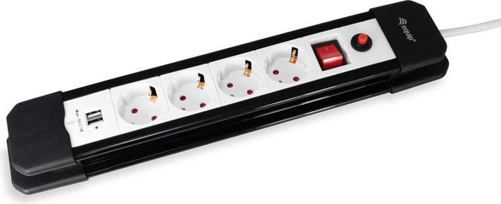 Produktbild equip Steckdosenleiste Schuko Kabel +Extras (4 x, CEE 7/3, 1.50 m)