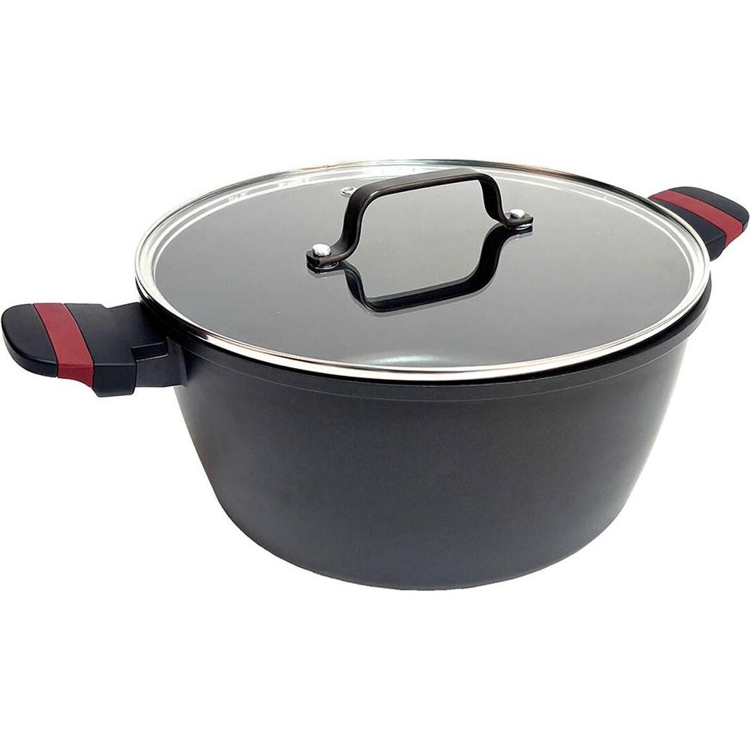 San Ignacio Topf mit Deckel denia experto Rot Durchsichtig Ø 28 cm, Padella + Pentola, Rosso, Trasparente