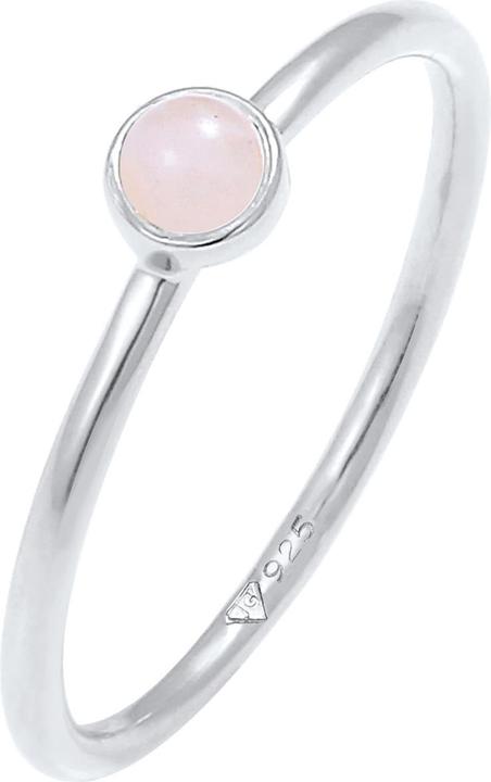 Produktbild Elli Ring Stapel Rosenquarz Edelstein 925er Silber vergoldet (52, 925 Silber)