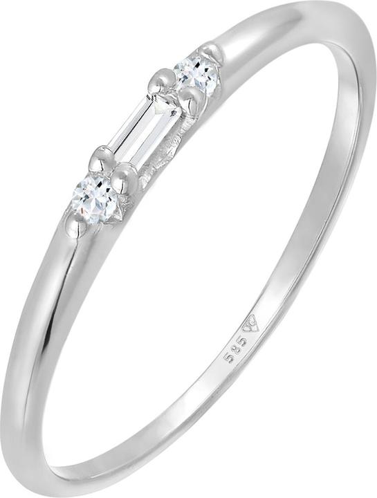 Image du produit Elli PREMIUM Bague Topaze Fiançailles Bague d'appoint 585 or blanc (58, Or 585/14 K)