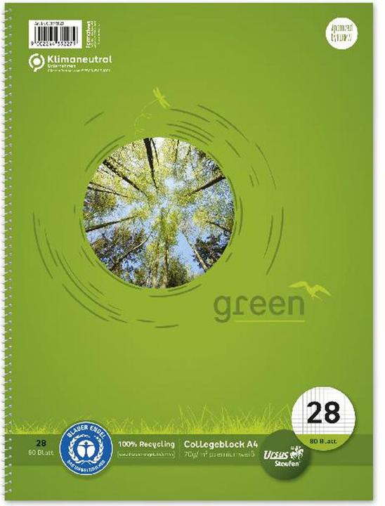 Ursus Green Collegebook (A4, Kariert)