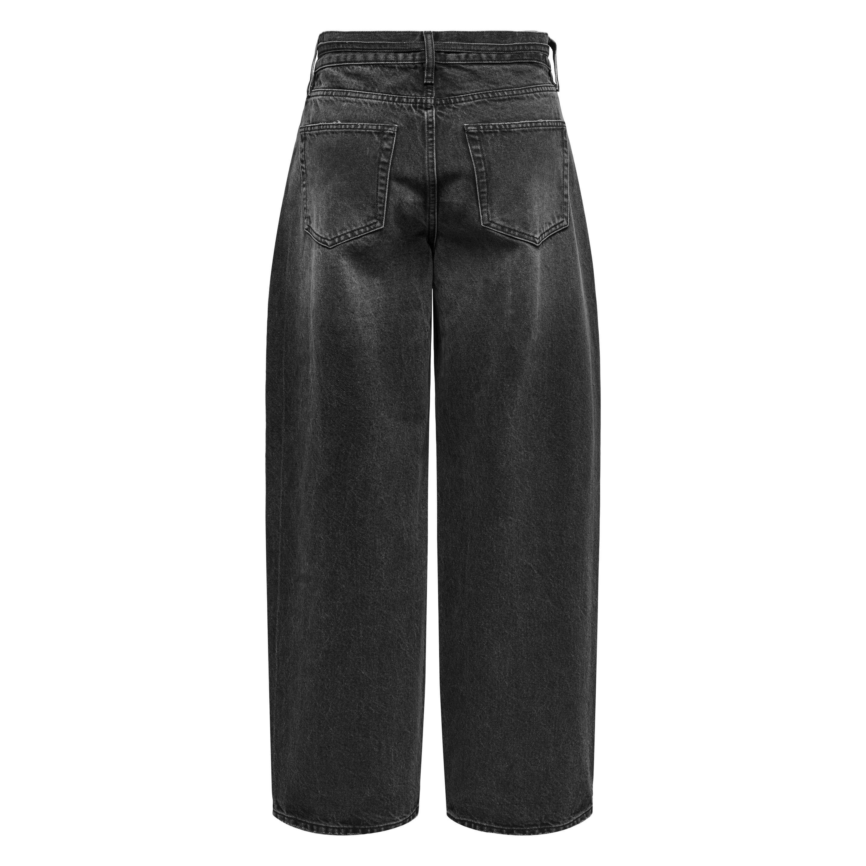 Only, Damen, Jeans, Onlgianna Mittlere Taille Ballon Schnitt Jeans Mit Weitem Bein, Schwarz, (W27/L34)