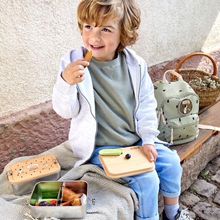 Actual product image Lässig Lunch Box Stainless Steel Bamboo Nature