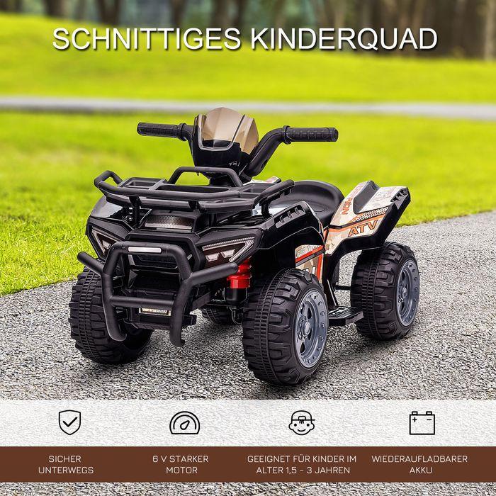 Actual product image Swisshandel24 Children's electric car Electric quad ATV LED, for 18-36 months Black 70 x 42 x 45 cm (6 V)