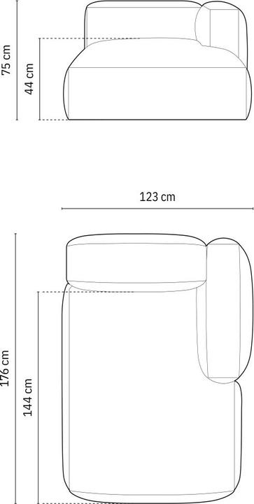 Image du produit Micadoni Chaise longue modulable droite, "Martina", 1 Place, 176x123x75 Fabriqué en Europe (Recamière)