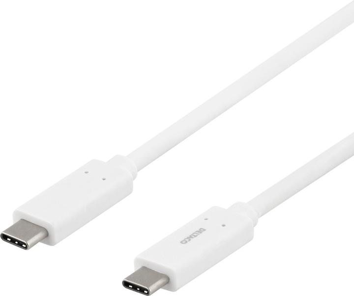 Produktbild Deltaco Cable USB-C to USB-C, 1m, USB 3.1 Gen, E-Marker, 3A, white (1 m, 60 W)
