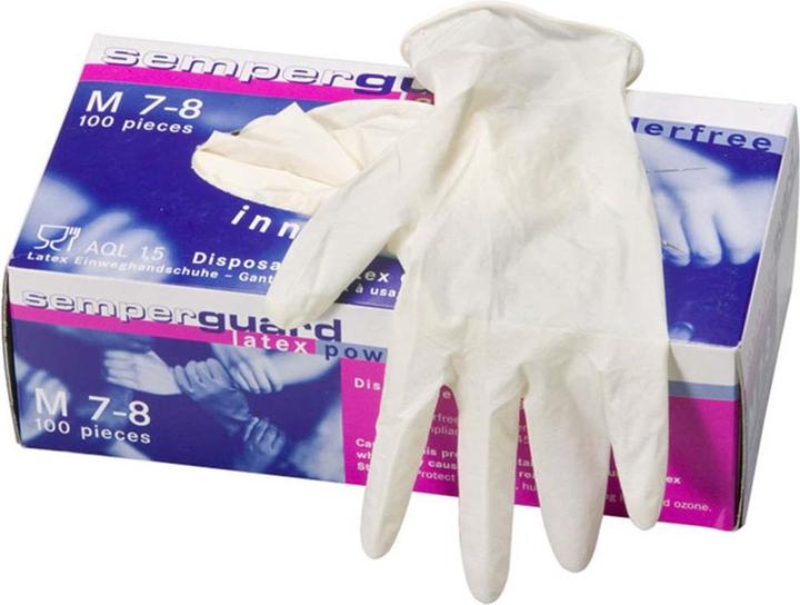 Produktbild Fripac Semperguard Latex-Einmalhandschuhe (S)