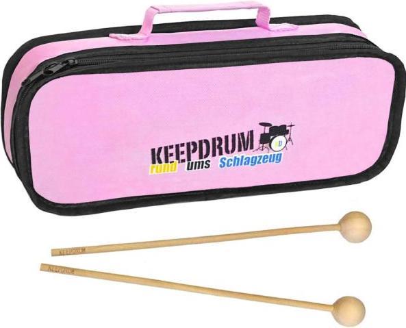Actual product image keepdrum MB01PK Glockenspiel Bag Pink with Mallet