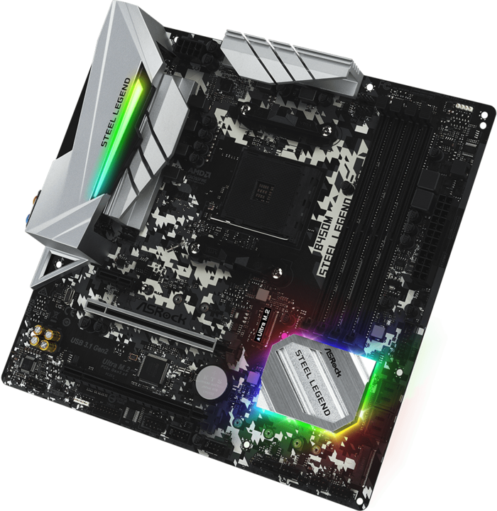 Actual product image AsRock B450M Steel Legend (AM4, AMD B450, mATX)