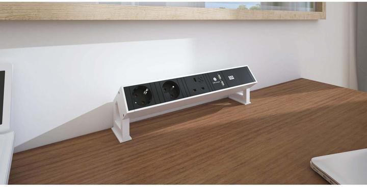 Image du produit Bachmann DESK2 2xCH 90° 1xUSB C/C 100W 1xCM 0,2m RAL9010 (2x, Type 13, USB-C)