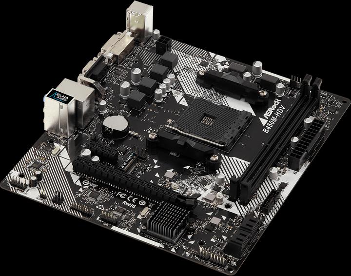 Actual product image AsRock B450M-HDV R4.0 B450 (AM4, AMD B450, mATX)