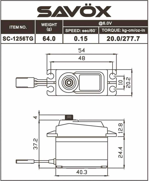 Actual product image Savöx SC-1256TG Servo