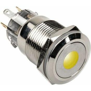DimasTech Vandalismusschalter/-taster 19mm, Silverline Dot - RGB, Taster + Schalter, Silber