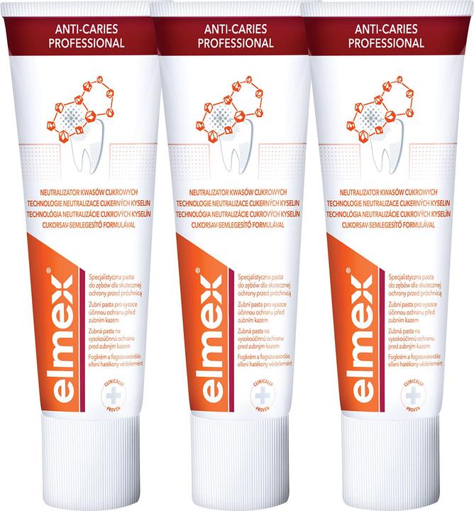 Elmex Dentifricio Trio Professionale Anticarie ( 3 Ks ) - Dentifricio (225 ml)