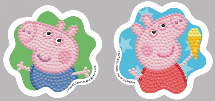 Image du produit Diamond Dotz DOTZIES® Original Diamond Painting Set Peppa Pig avec 6 motifs : 2 tableaux 15 x 15 cm, 2