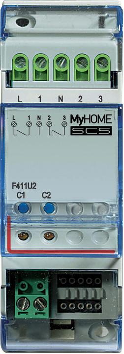 Produktbild Bticino SCS Reg Aktor 2 Schliesser F411U2 10A F411U2 (Schaltaktor)