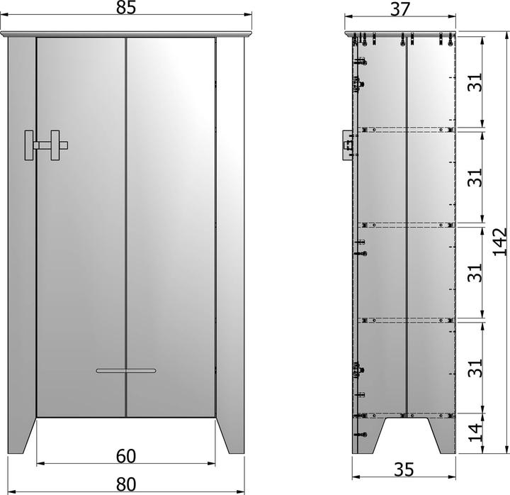 Produktbild Woood Gijs (85 x 38 x 142 cm)