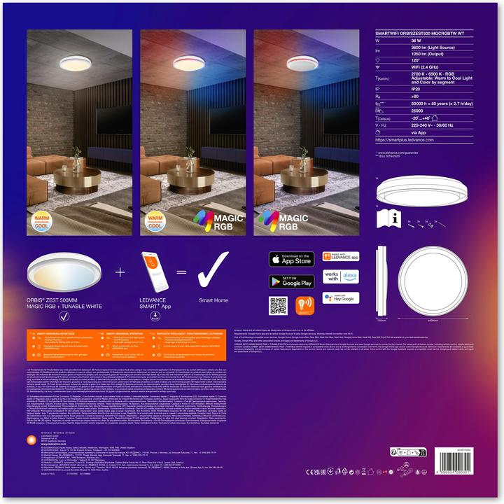Immagine prodotto Ledvance Smart+ Orbis soffitto ZEST MAGIC RGB (1050 lm)