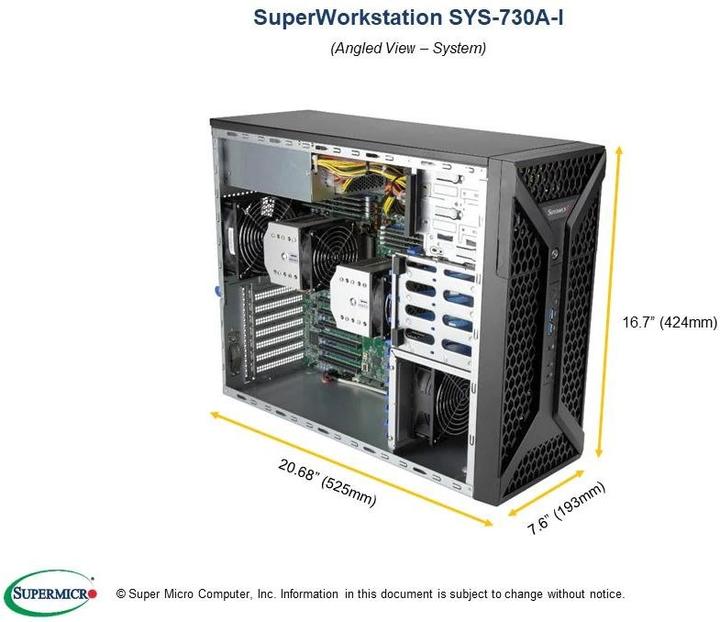 Actual product image Supermicro Barebone Super Workstation SYS-730A-I