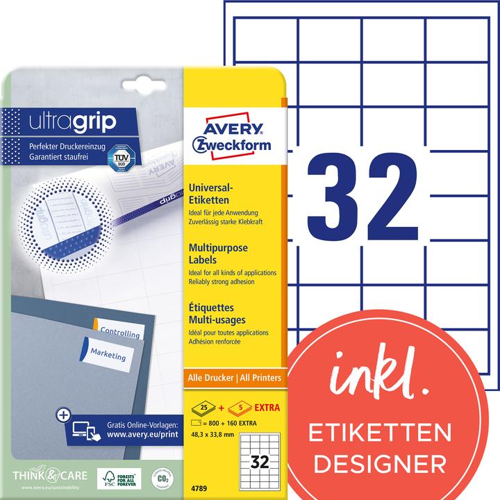 Actual product image Avery Universal labels