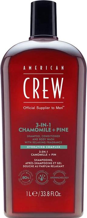 Actual product image American Crew 3-in-1 Chamomile & Pine Shampoo, Conditioner & Body Wash (Liquid shampoo, 450 ml)