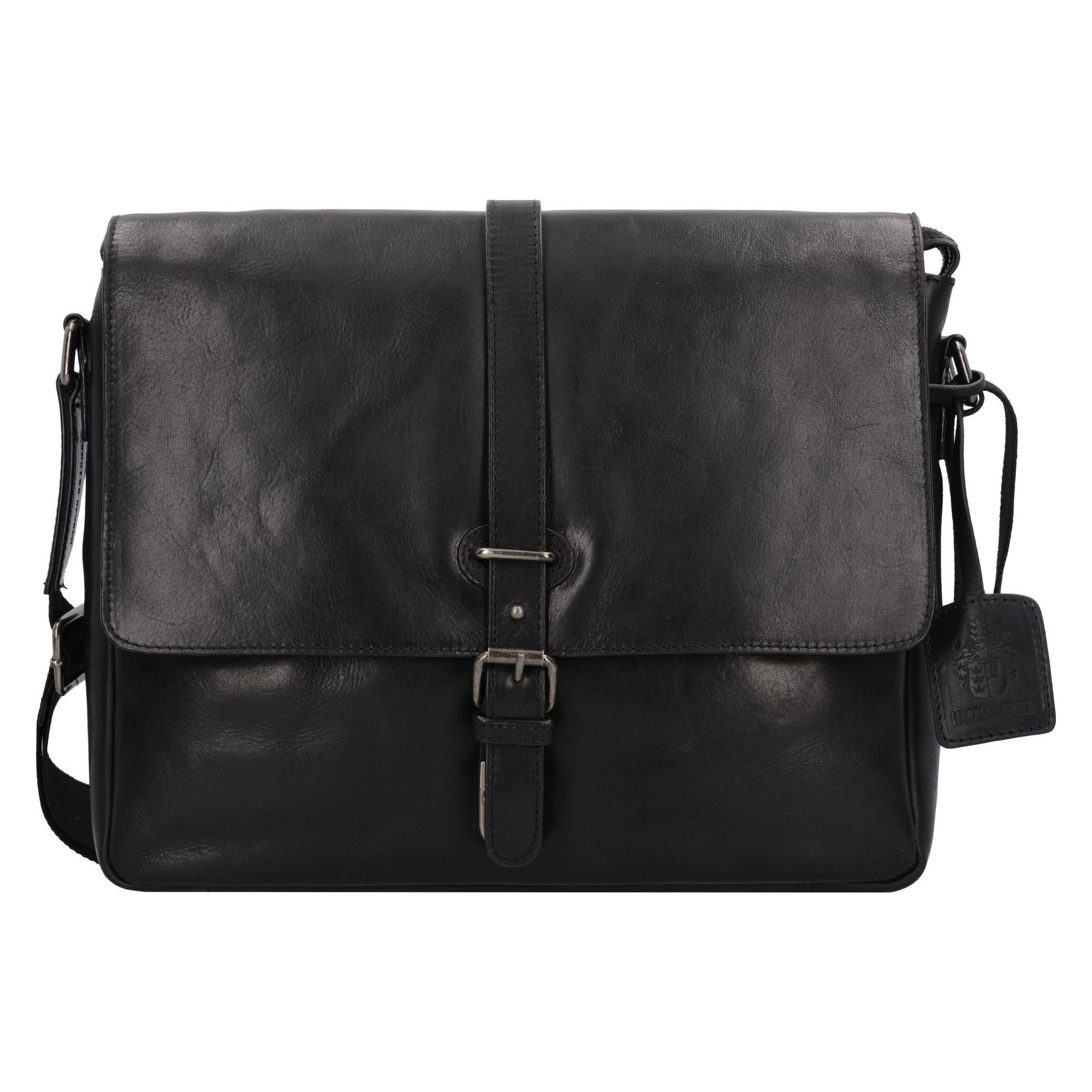 Leonhard Heyden Roma Aktentasche Leder 35 Cm Laptopfach (15"), Notebooktasche, Schwarz