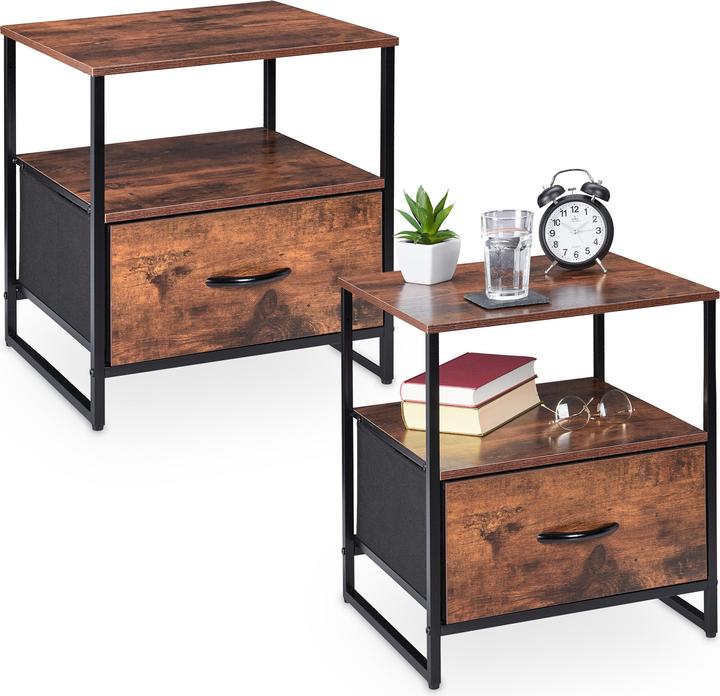 Relaxdays 2x nightstand
