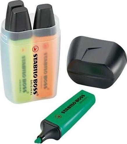 Image du produit STABILO Surligneur BOSS ORIGINAL (Orange, Jaune, Bleu, Vert, 5 mm, 4 x)