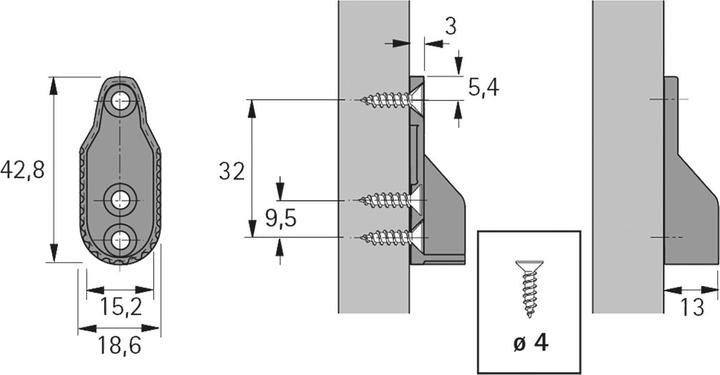 Actual product image Hettich Schrankrohrlager