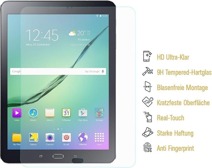 Actual product image Protectorking 3x real tempered 9H armoured glass 3D CLEAR (3 Piece, Galaxy Tab S2 9.7)