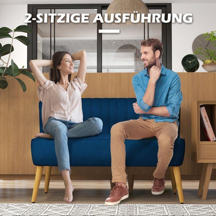 Image du produit Swisshandel24 2-Sitzer Sofa Zweisitzer, Loveseat mit Leinenoptik, Doppelsofa mit Holzbeine, bis 150 kg Belastbar (2 places)
