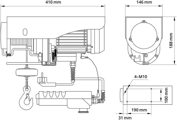 Produktbild Güde Elektrischer Seilzug GSZ 300/600 CH